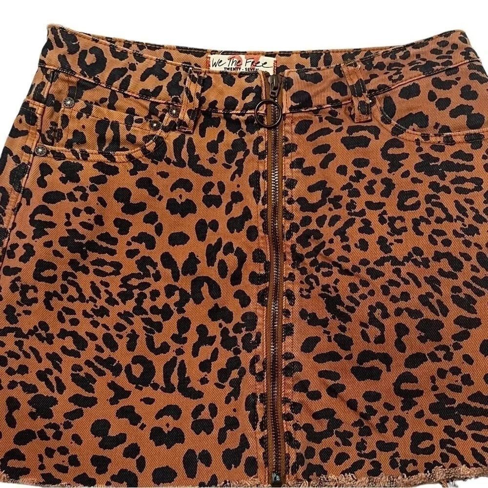 Free people Leopard Print Denim We The Free Mini Skirt by we the Free 27 4 - Picture 4 of 13